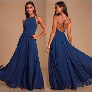 Lulu’s Mythical Kind of Love Navy Blue Maxi Dress